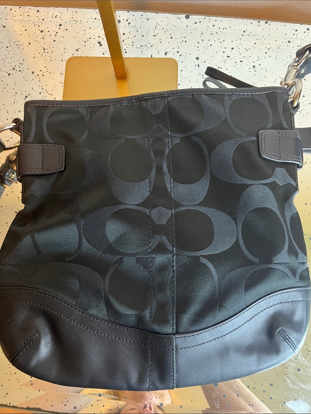 EUC Coach Black Signature Chain Shoulder Crossbody Bag - Picture 6 of 11
